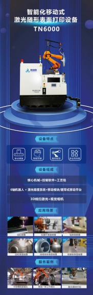 6轴机器人+激光熔覆+履带，智能化移动式激光随形表面打印设备TN6000上市