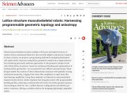 Science Advances：单一材料打造多功能仿象机器人